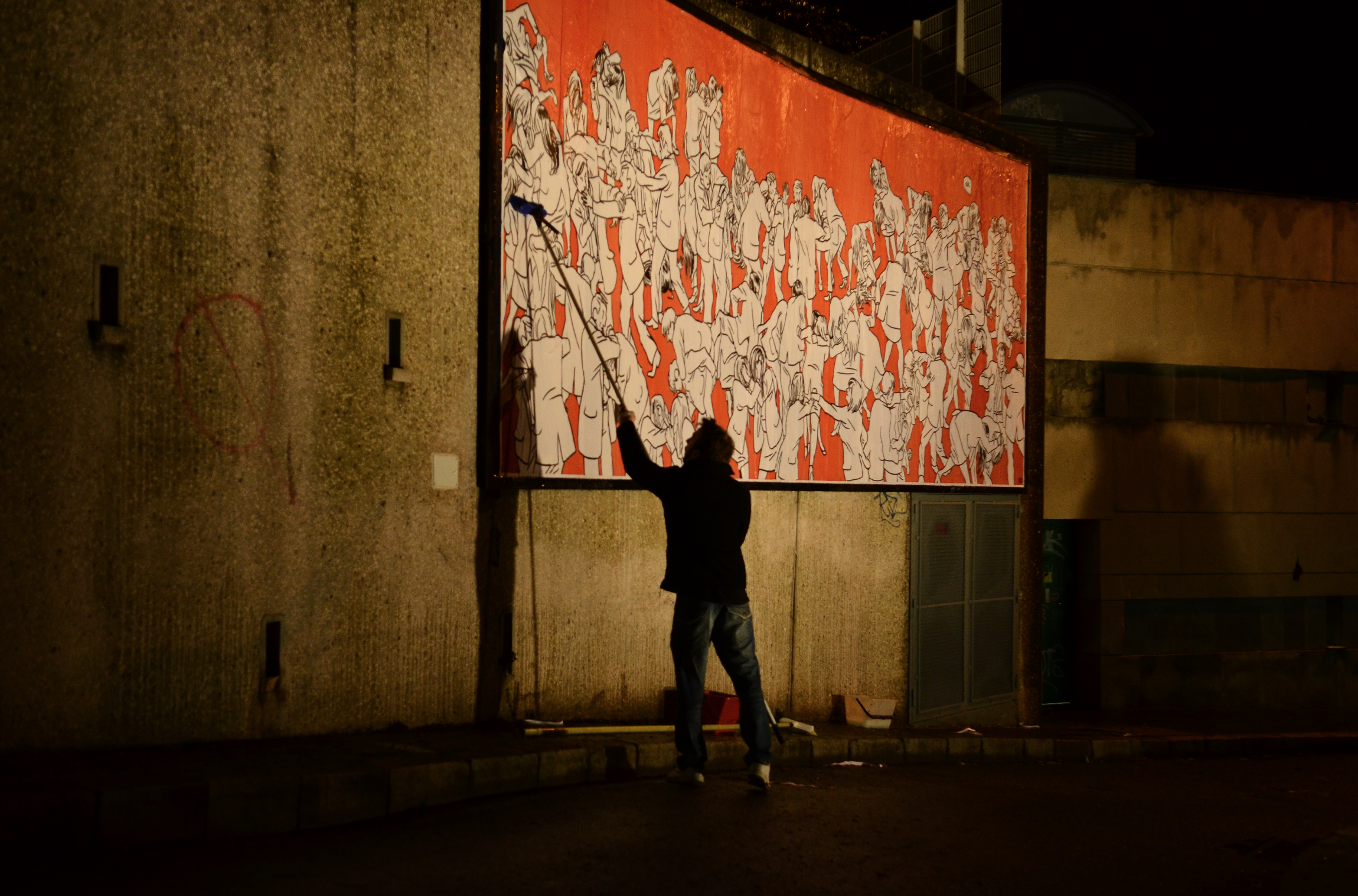 Collage « Aïe ! » de Geoffroy Monde, Décembre 2013 — M.U.R Saint-Étienne