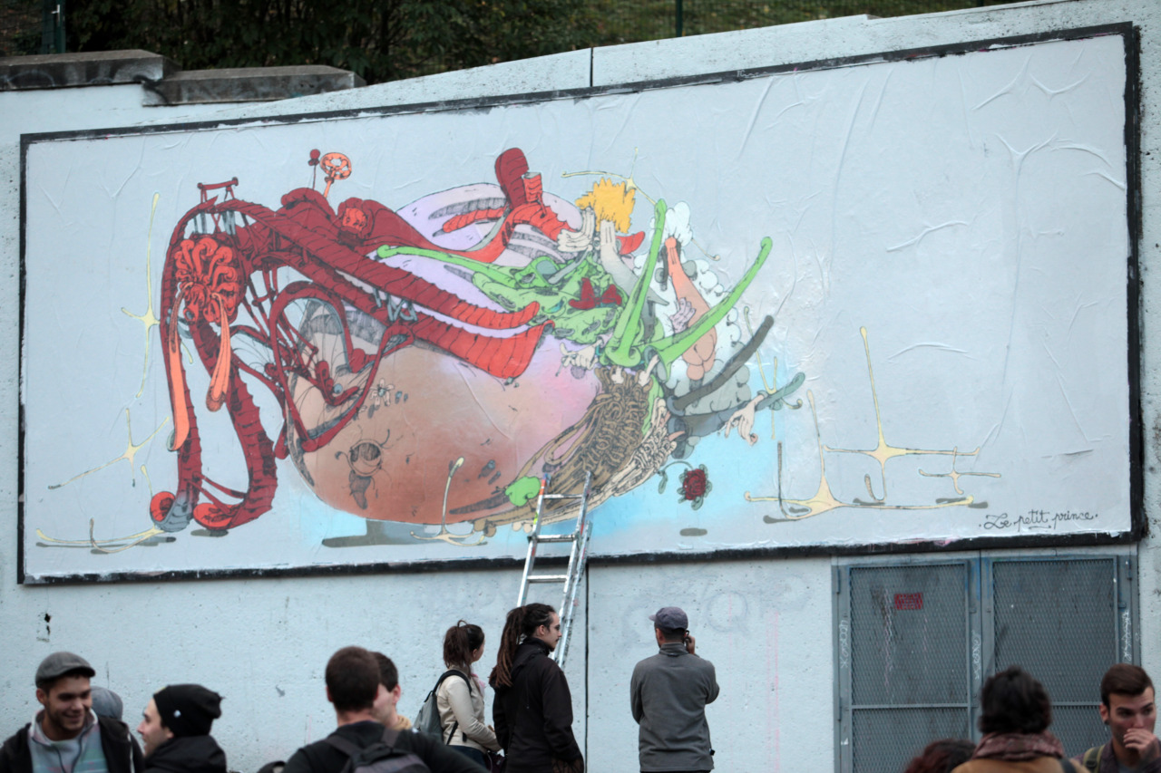 Collage « Antoine de Saint-Vilxupéry » de Vilx, Novembre 2016 — M.U.R Saint-Étienne