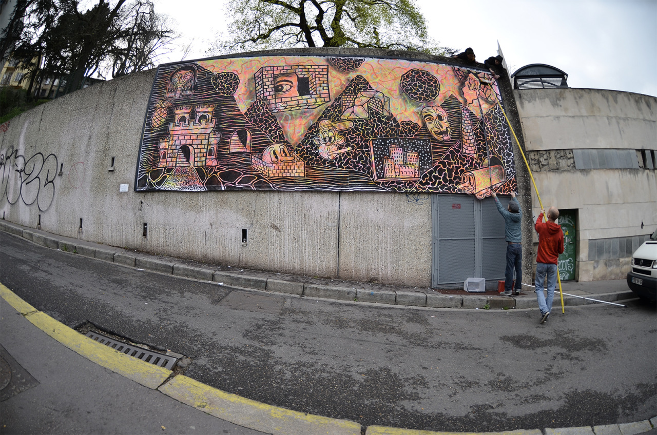 Collage de Totipote, Avril 2014 — M.U.R Saint-Étienne