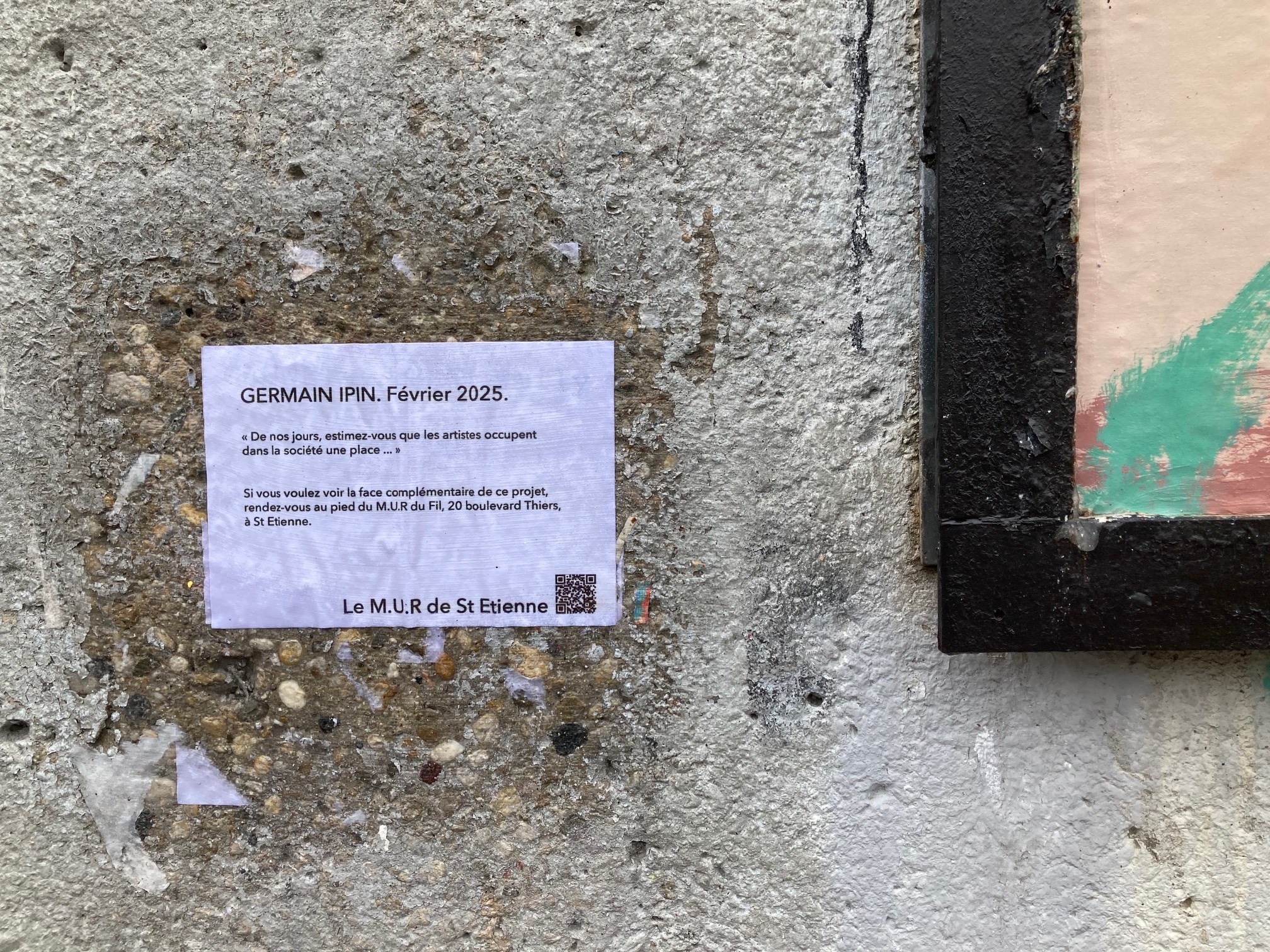 Collage « De nos jours, estimez vous que les artistes occupent dans la société une place… » de Germain IPIN, Février 2025 — M.U.R Saint-Étienne